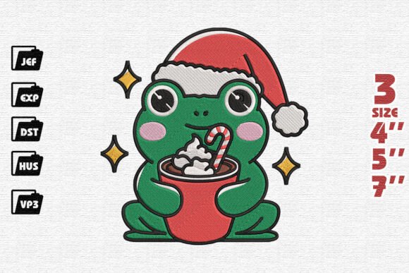 Cute Merry Frog Christmas Embroidery Review