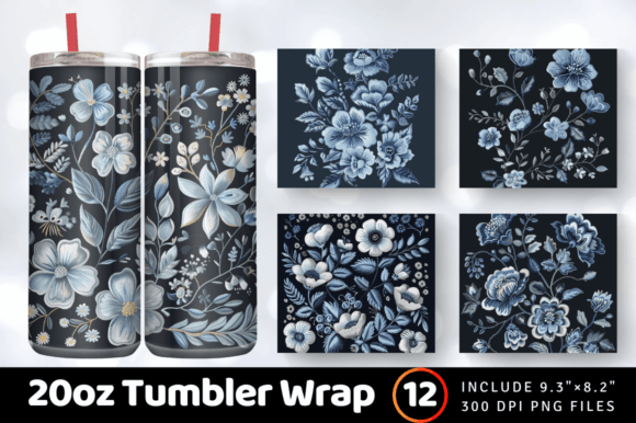 Dusty Blue Floral Embroidery Tumbler Wrap Review