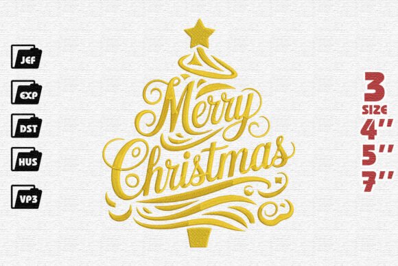Merry Christmas Tree with Star Embroidery Review