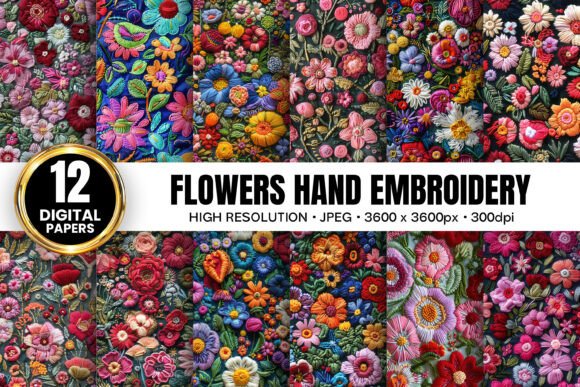 Review: Flowers Hand Embroidery Digital Papers