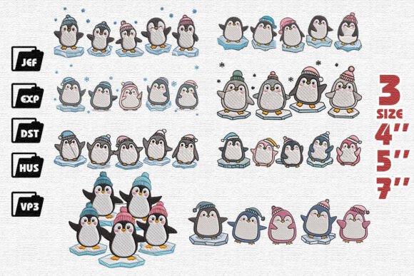 Review: Set of 8 Cute Penguin Family Embroidery
