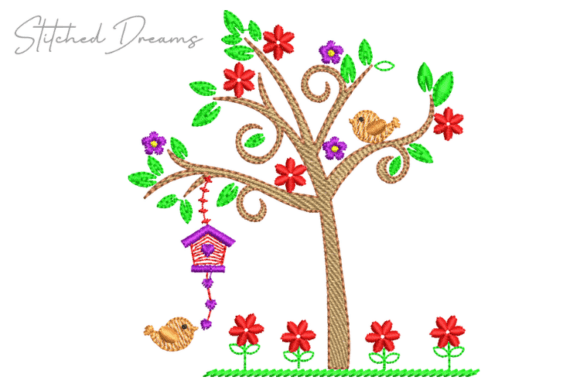 Reviewing Birds Playing on the Tree Embroidery for Holiday Sales