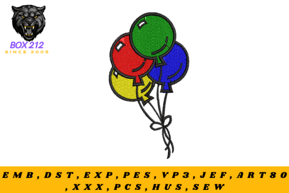 Reviewing Colorful Balloons Digital Embroidery for Etsy