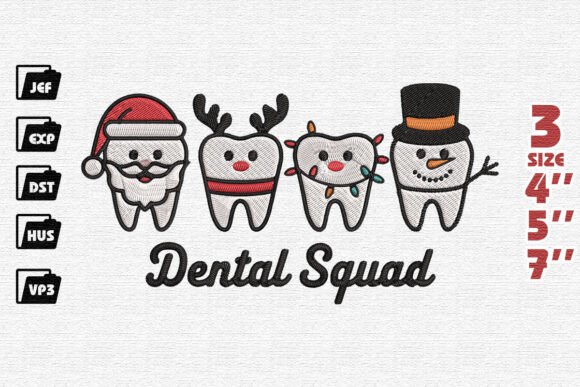 Reviewing Merry Christmas Embroidery, Cute Dental Squad